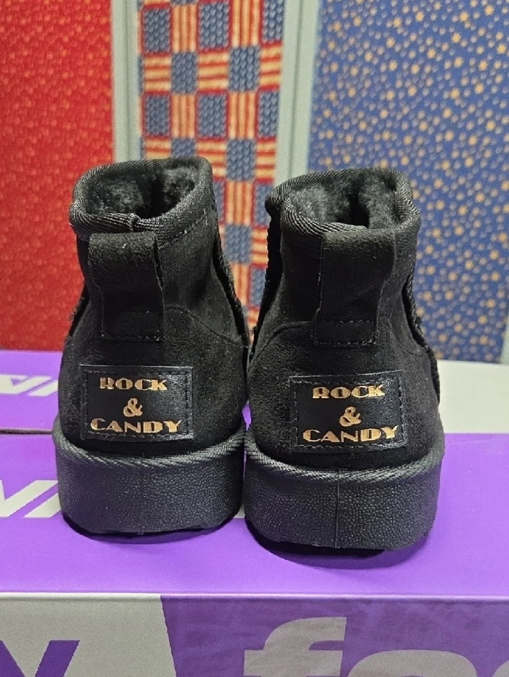 Rock & Candy Black Suede Kids Ankle Boots